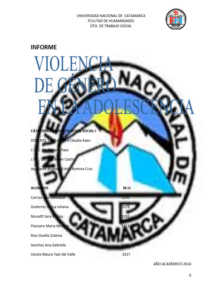 Informe Violencia de Genero | PDF | Violencia | La violencia contra las ...