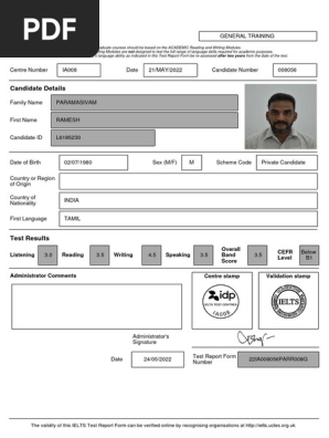 IELTS Certificate