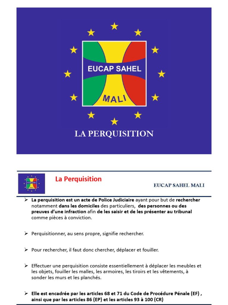 Définition et Modalités de Perquisition | PDF | Perquisition | Crimes