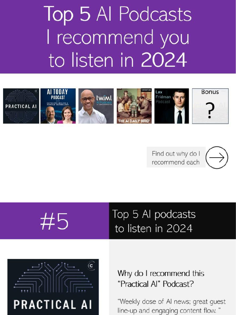 Top 5 AI Podcasts in 2024 1719156514 | PDF