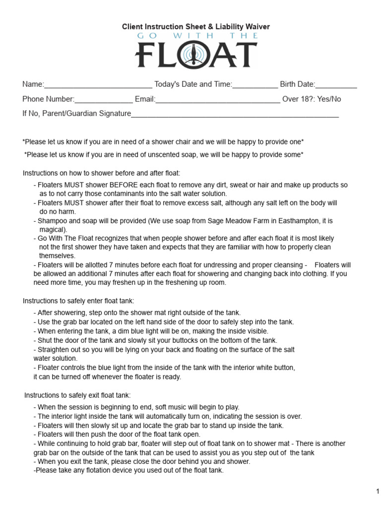 3 - 16 Edit of Print GoWithTheFloat Waiver | PDF | Ear