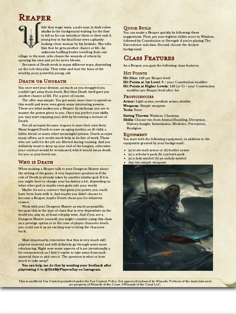 5E Reaper Class Overview and Features | PDF