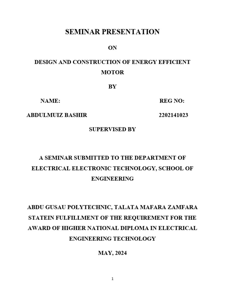 Energy Efficiency Semina | PDF | Efficient Energy Use | Electric Motor