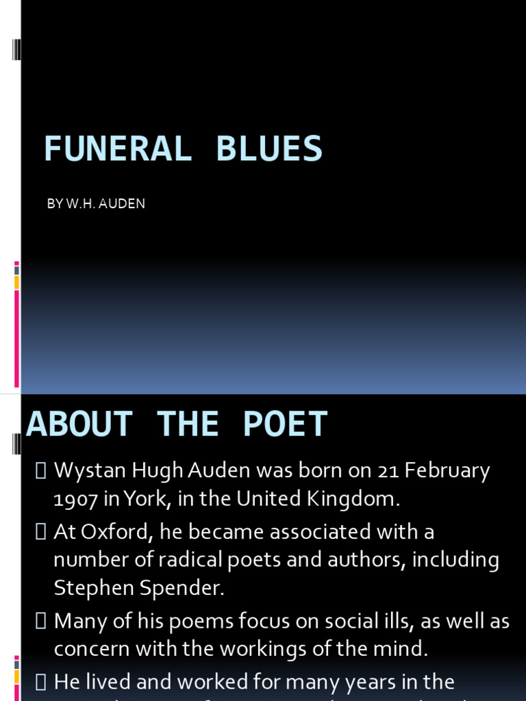 Funeral Blues PDF Poetry