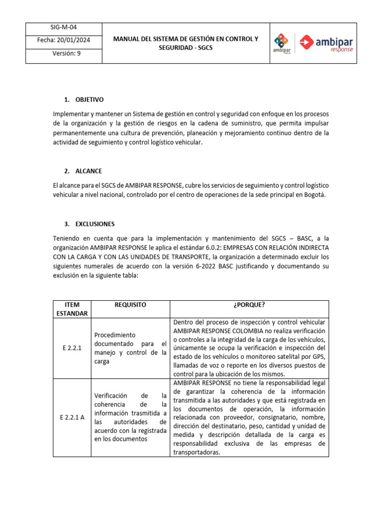 Manual de Gestión en Control y Seguridad | PDF | Auditoría | Sistema de ...