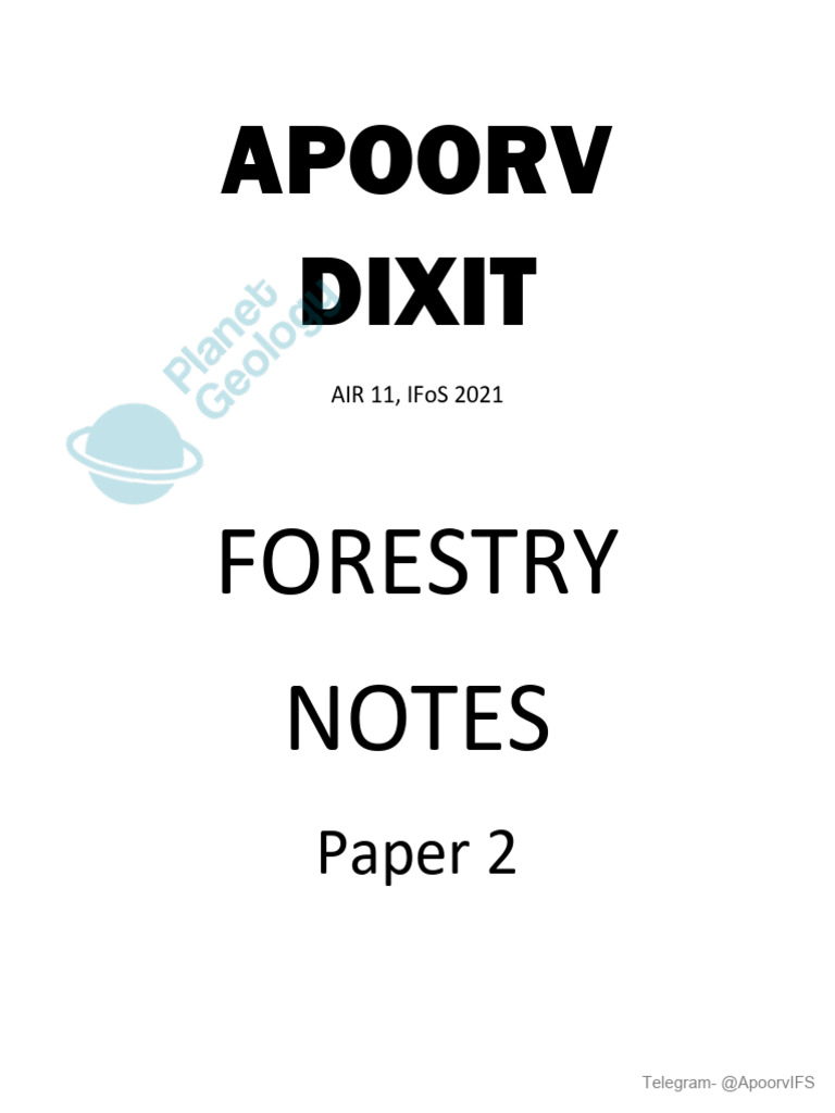 Apoorv Dixit Forestry Notes | PDF