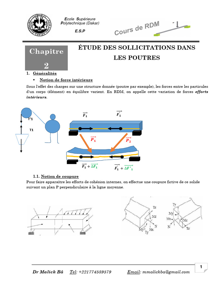 Sollicitations et Calculs en RDM des Poutres | PDF | Résistance des ...