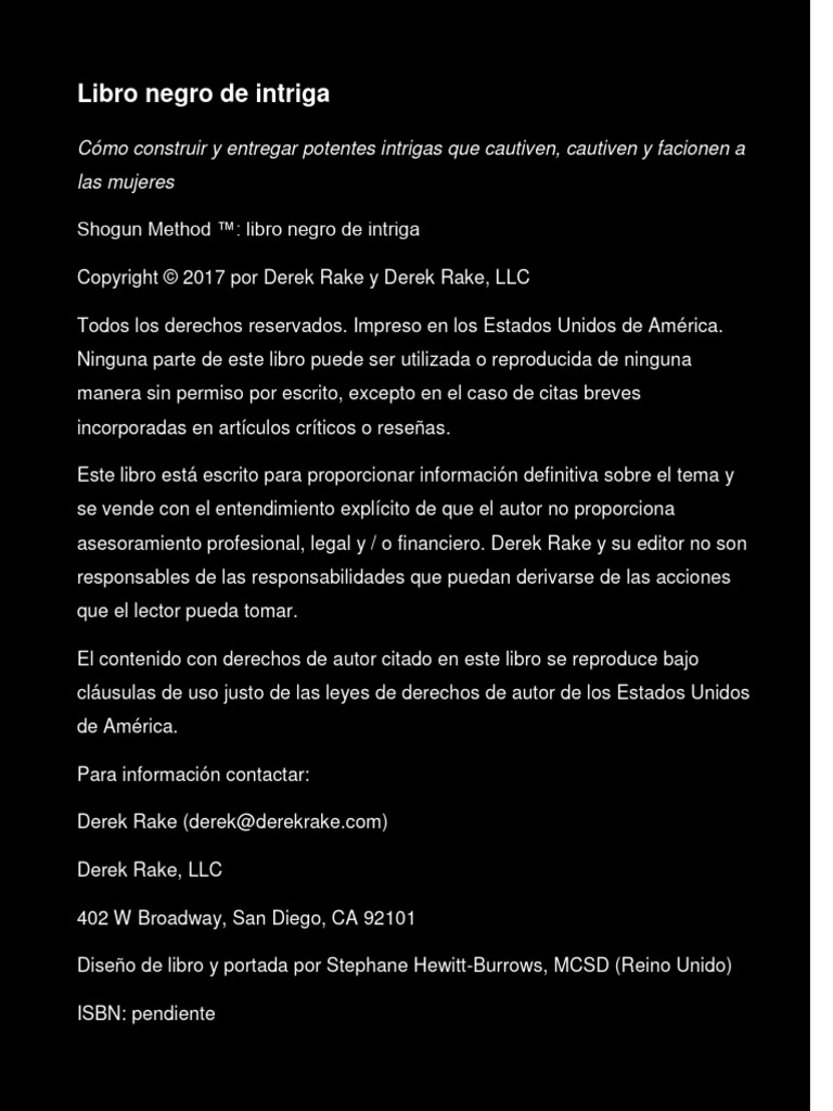 Black Book Intrigue Volumen 2 - Shogun Method (ESPAÑOL) | PDF | Hipnosis