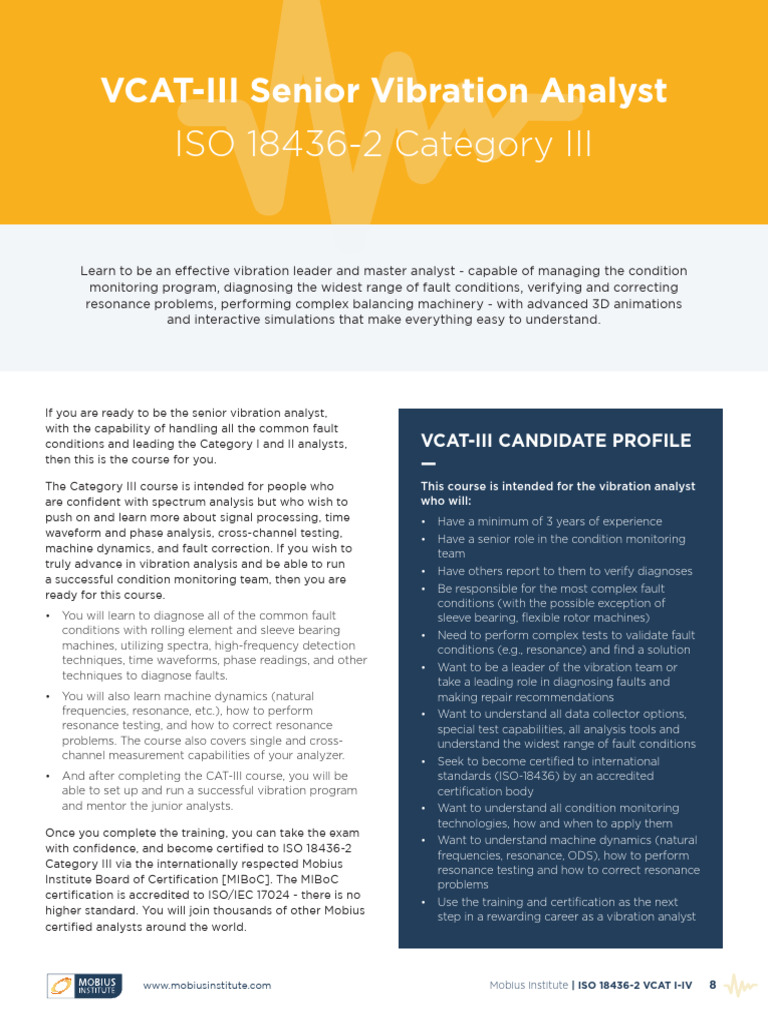VCAT-III Certification for Vibration Analysts | PDF | Technology ...