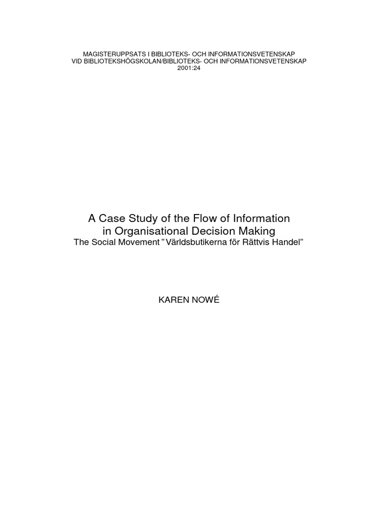 Case Study of Organizational Decision Making | PDF | Qualitative ...