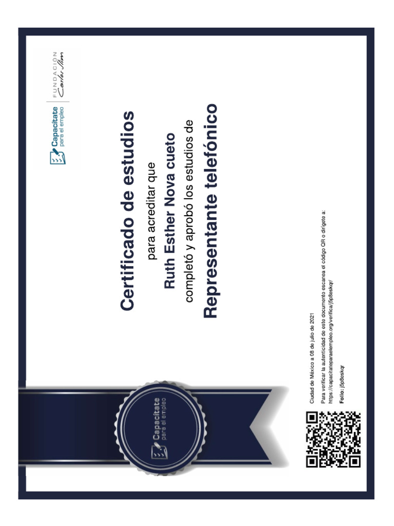 Certificado RT | PDF