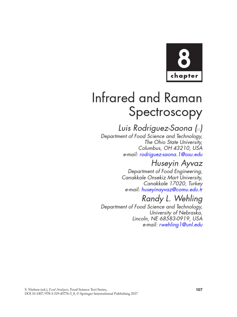 Infrared and Raman Spectroscopy in Food Analysis | PDF | Infrared ...