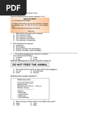 Soal Us Bahasa Inggris Kelas x 2023