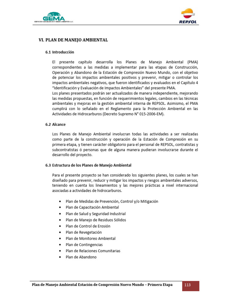 6 Plan de Manejo Ambiental | PDF | Residuos | Entorno natural