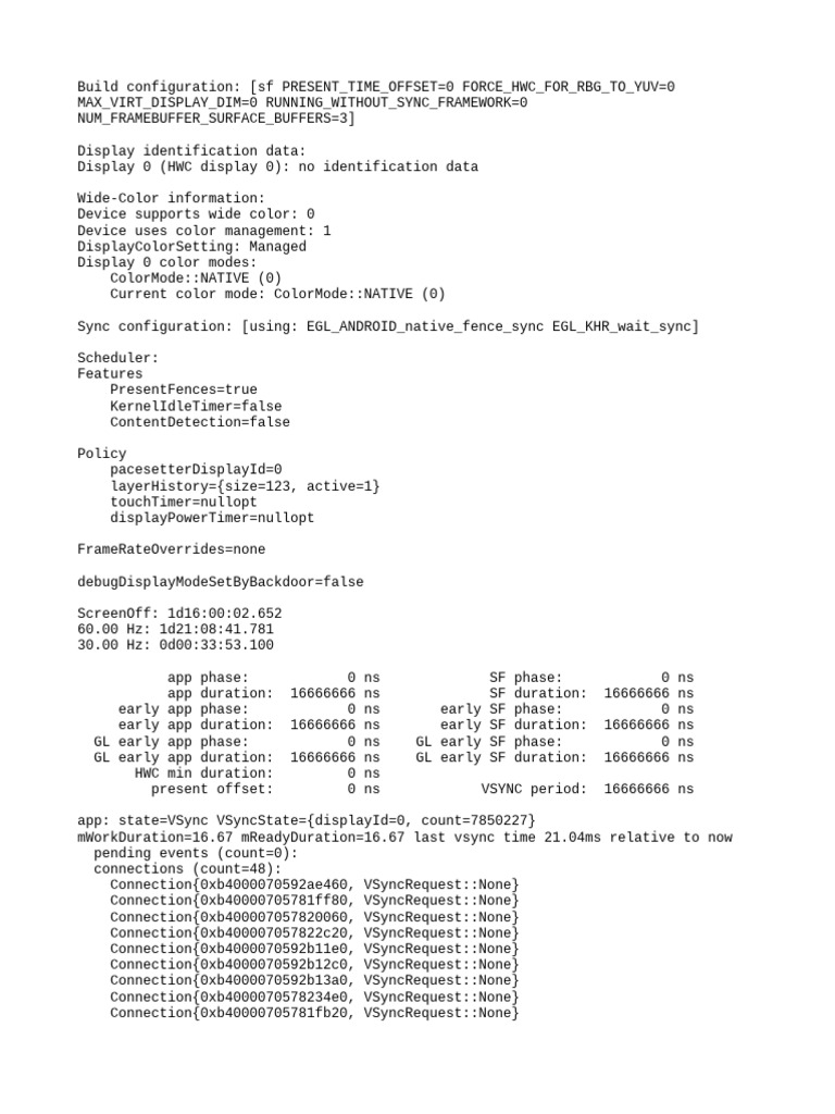 Display Configuration Report | PDF | Mobile Computers | Display Technology