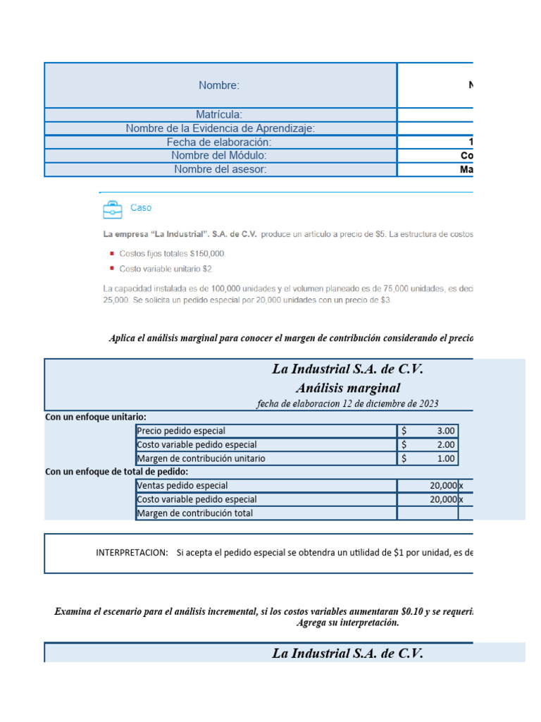 Venegas Nayeli Contabilidad Administrativa y Toma de Decisiones | PDF ...