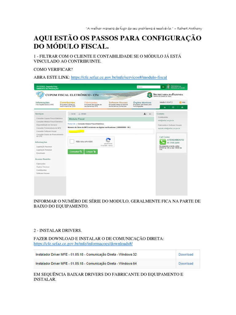Configuração do Módulo Fiscal Passo a Passo | PDF | Programas ...