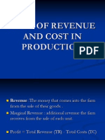 Role of Revenue and Cost in Production
