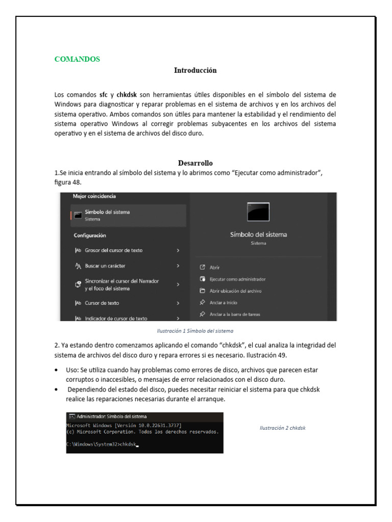 Comandos SFC y CHKDSK en Windows | PDF | Archivo de computadora | Arranque