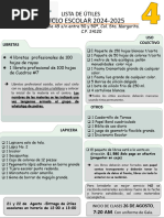 Lista de Útiles Escolares 4to. Grado 2025 - 2026 | PDF