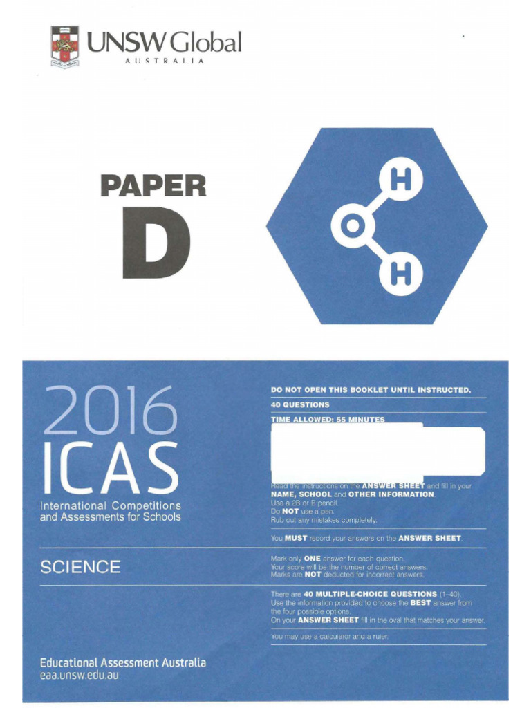 Science D 2016 Questions | PDF