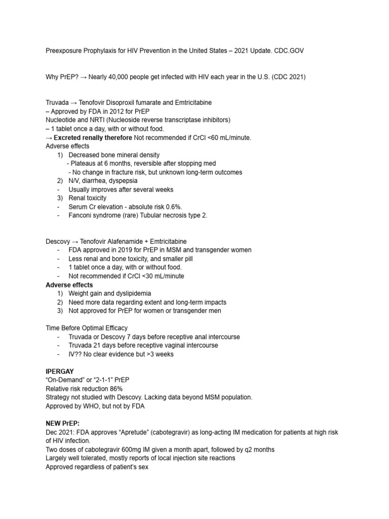 2021 Update On Hiv Prep Guidelines Pdf
