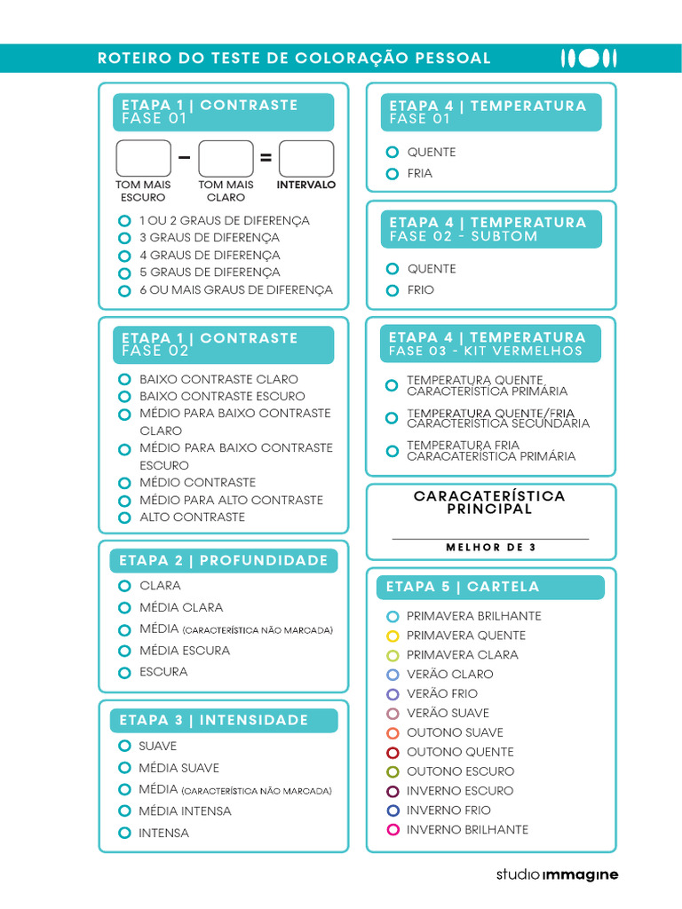 Roteiro para Teste de Coloração Pessoal | PDF