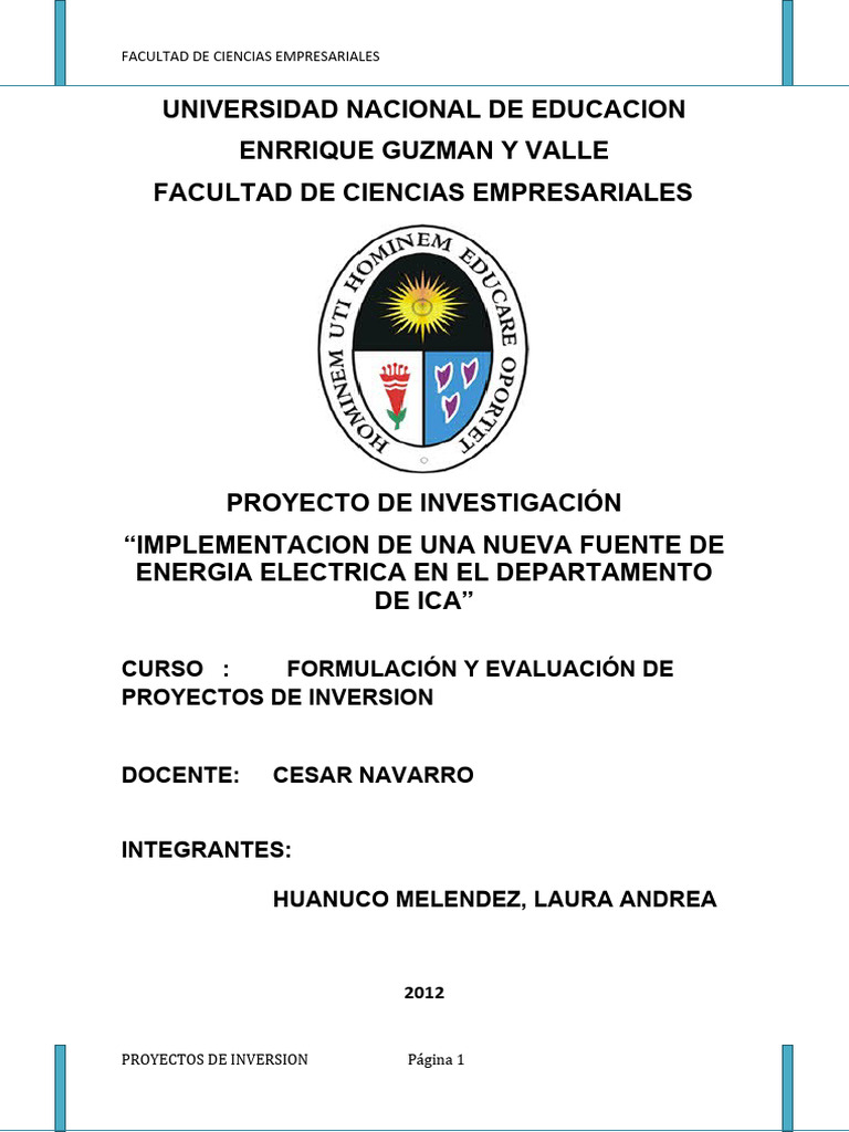 Implementacion de Una Nueva Fuente de Energia Electrica en El ...
