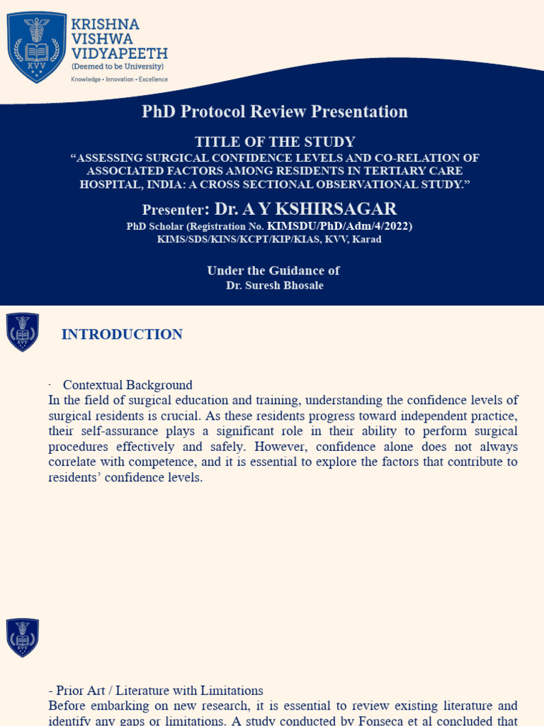 PHD Protocol Review Presentation DoR KVV 31.05.2024 | PDF | Statistics ...