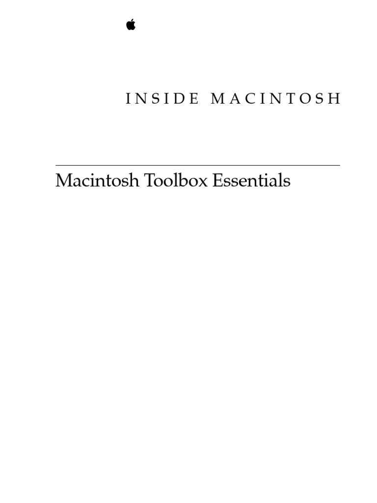 Apple1992 Inside Macintosh Toolbox Essentials PDF Menu