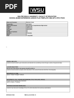 2024 Sbe Lesson Plan Grade 10