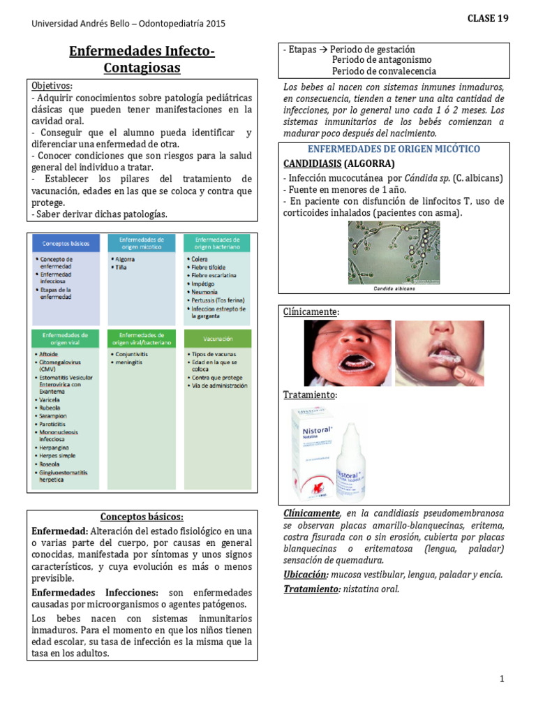 Clase 19 - Enfermedades Infecto Contagiosas | PDF | Sarampión | Inmunología