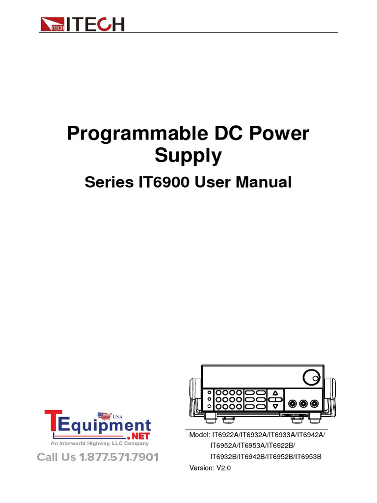 IT6900 Series DC Power Supply Manual | PDF | Power Supply ...
