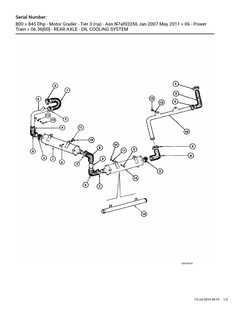 Motor Grader Rear Axle Oil Cooling Parts | PDF | Mechanical Engineering