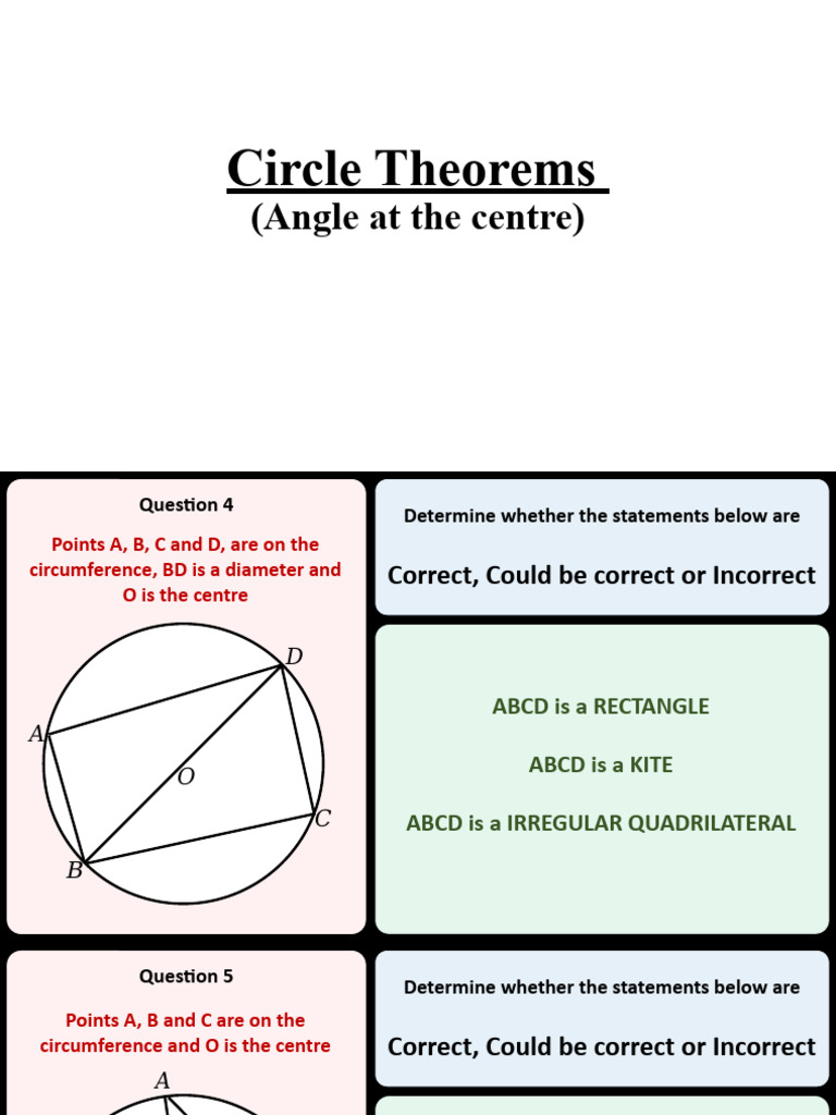 Circle Theorems: Angle Problems | PDF | Circle | Geometry
