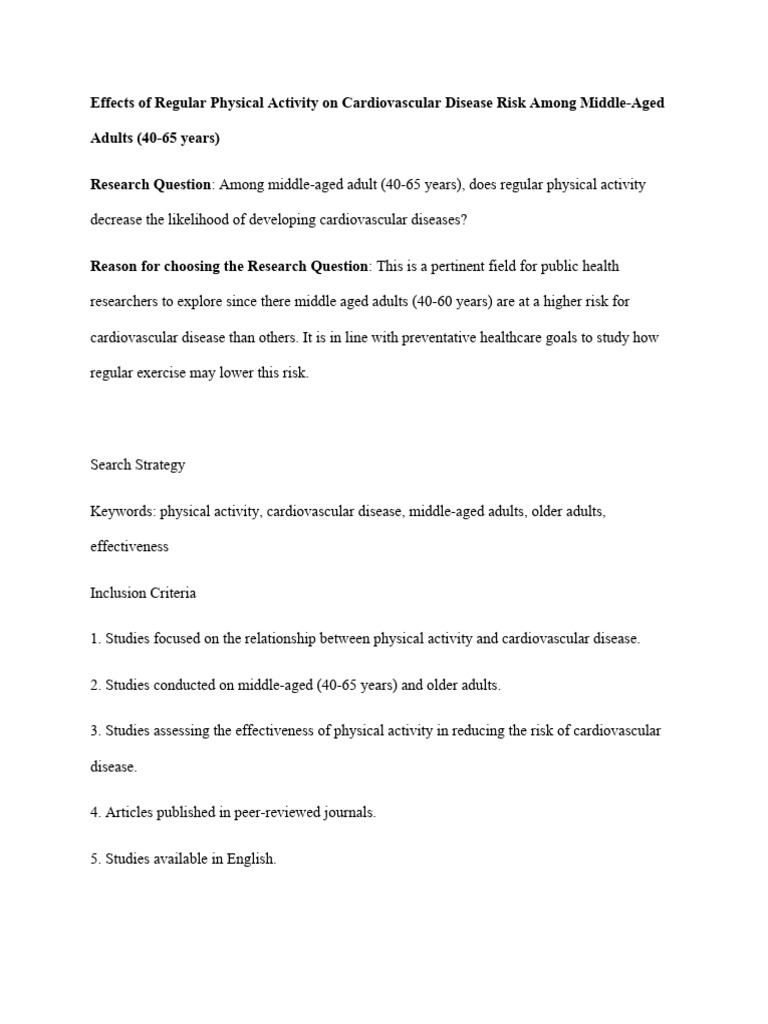 Effects Of Regular Physical Activity On Cardiovascular Disease Risk