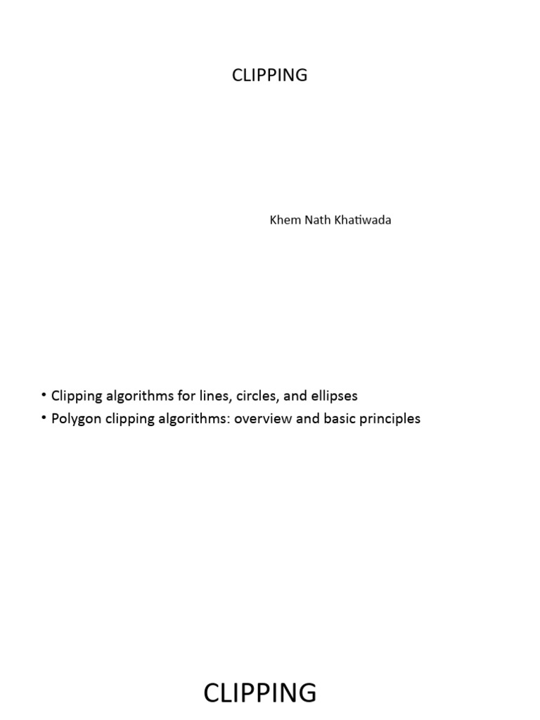 Clipping Algorithms in Computer Graphics | PDF | Computing | Computer ...