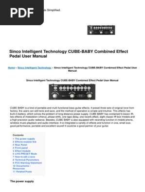 Cube Baby Combined Effect Pedal Manual