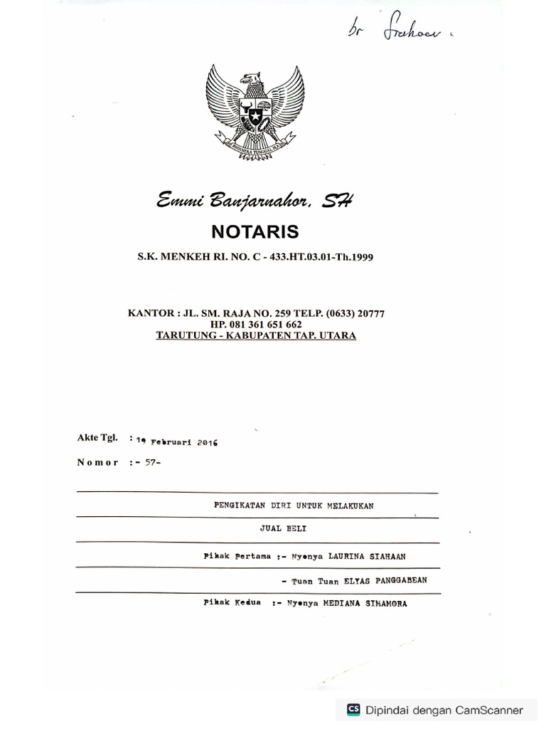 Akta Notaris No 57 | PDF