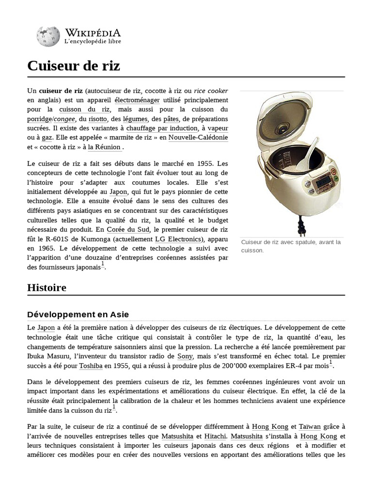 Évolution des cuiseurs de riz en Asie | PDF | Cuisine
