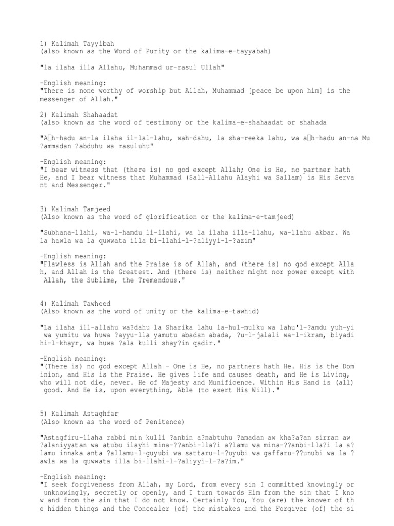Klm Islamic Belief And Doctrine Monotheism