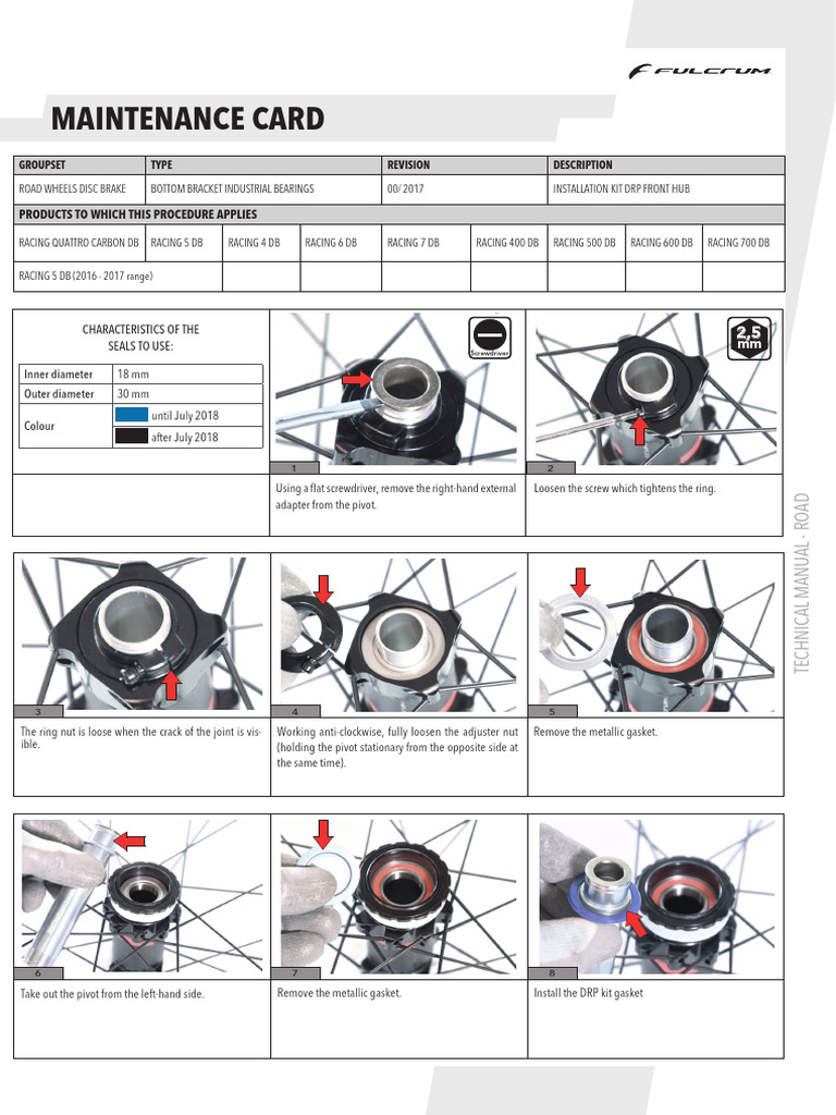 Road Maintenance Card: Disc Brake Hub | PDF | Screw | Vehicle Technology