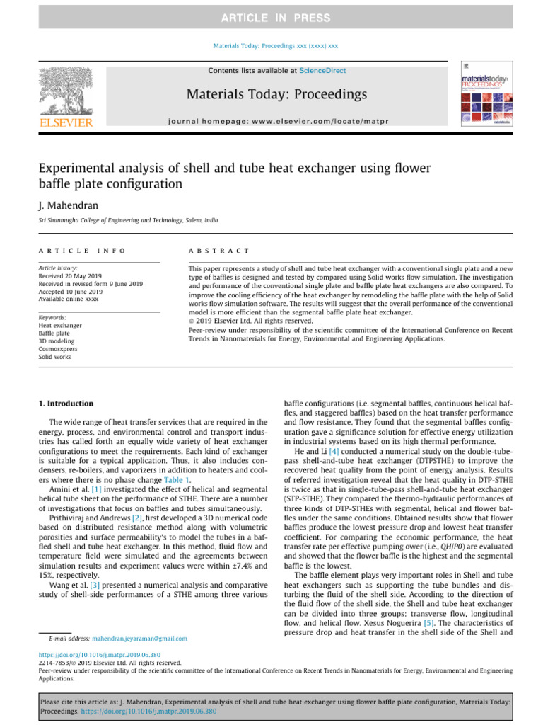Shell and Tube Heat Exchanger Analysis | PDF | Heat Exchanger | Heat