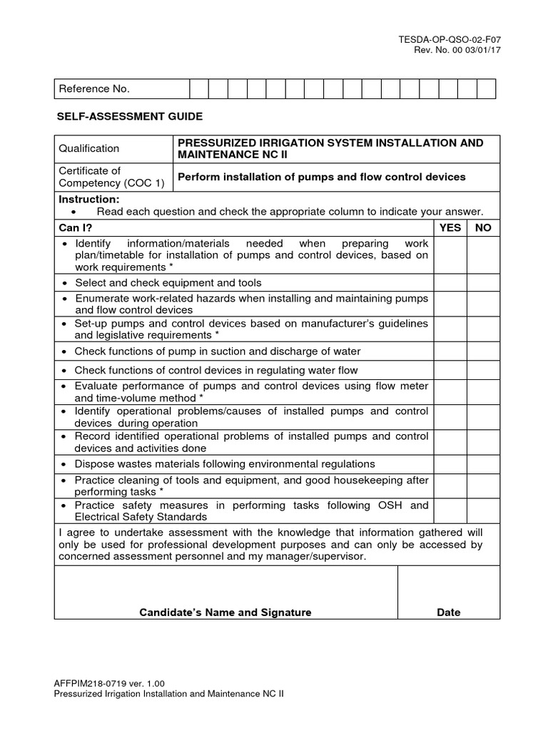 Pressurized Irrigation Self-Assessment Guide | PDF | Pump | Water