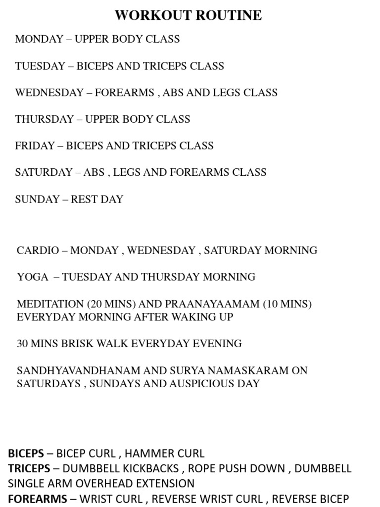Weekly Workout Routine Guide | PDF