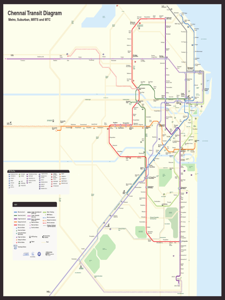 Chennai Metro and Transit Map Overview | PDF | Transport