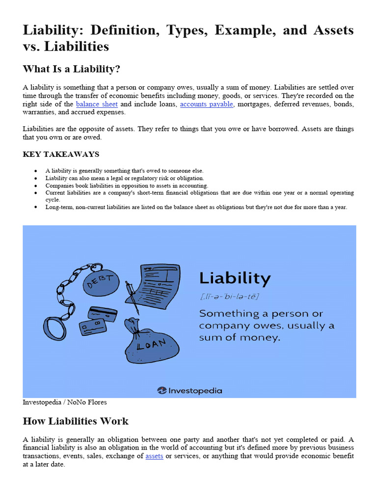 Understanding Liabilities: Types and Examples | PDF | Expense | Balance ...