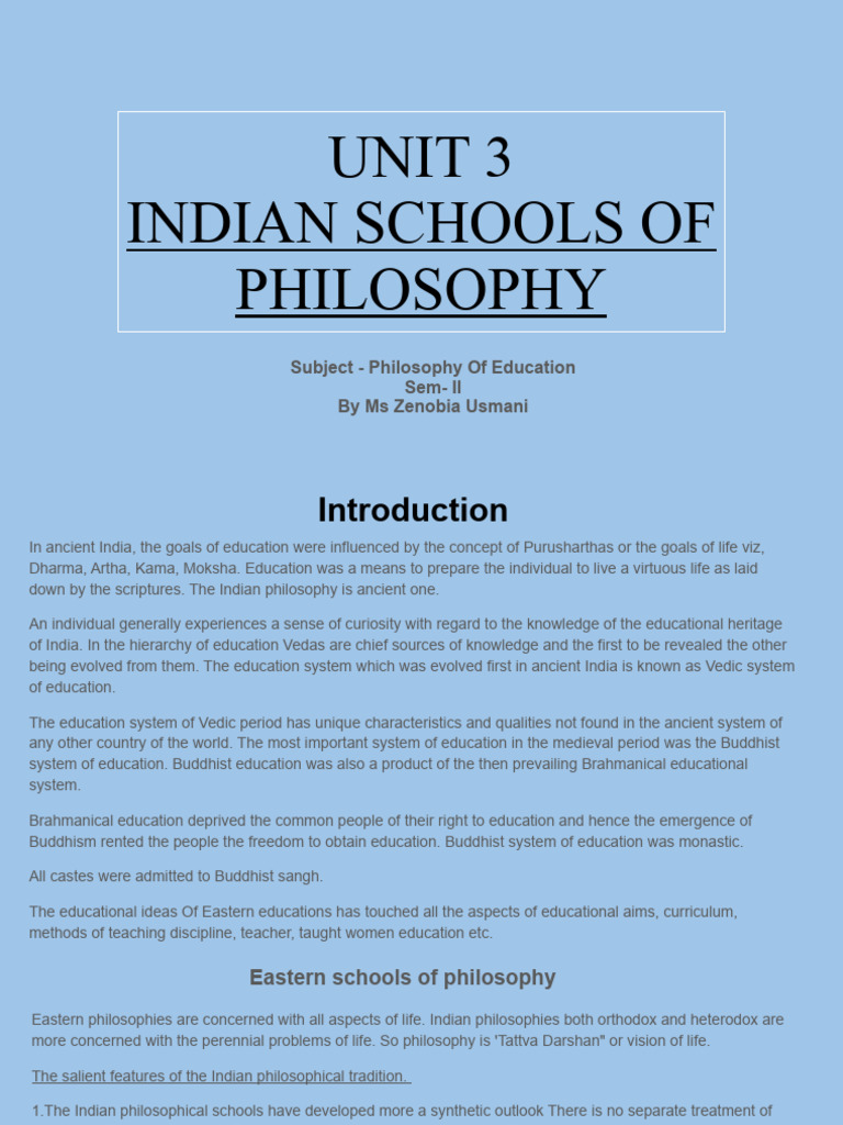 Indian Schools of Philosophy in Education | PDF | Brahman | Moksha
