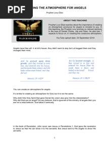 Creating The Atmosphere For Angels Prophet Lovy