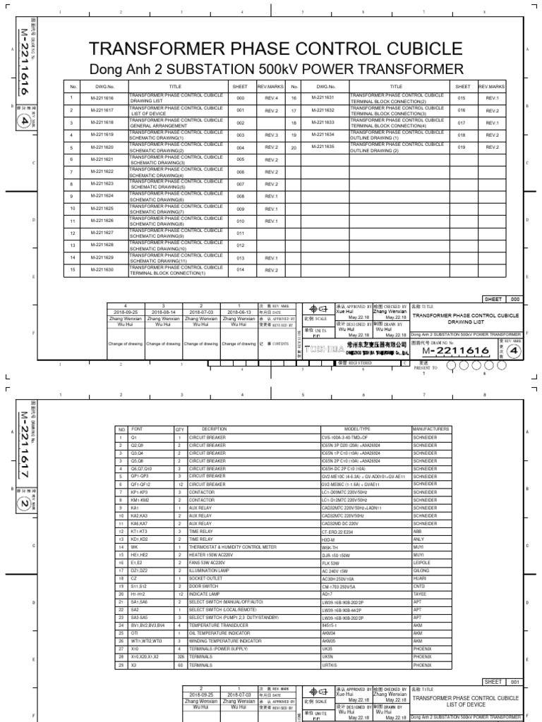Transformer Phase Control Cubicle Drawings | PDF | Manufactured Goods ...